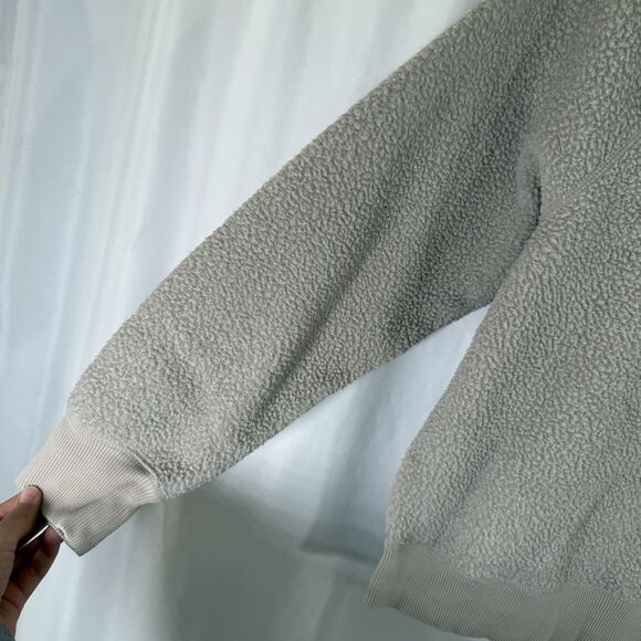 Everlane Sweater Women's Large Beige Fleece Long Sleeve Crew Neck Pullover - Picture 4 of 9
